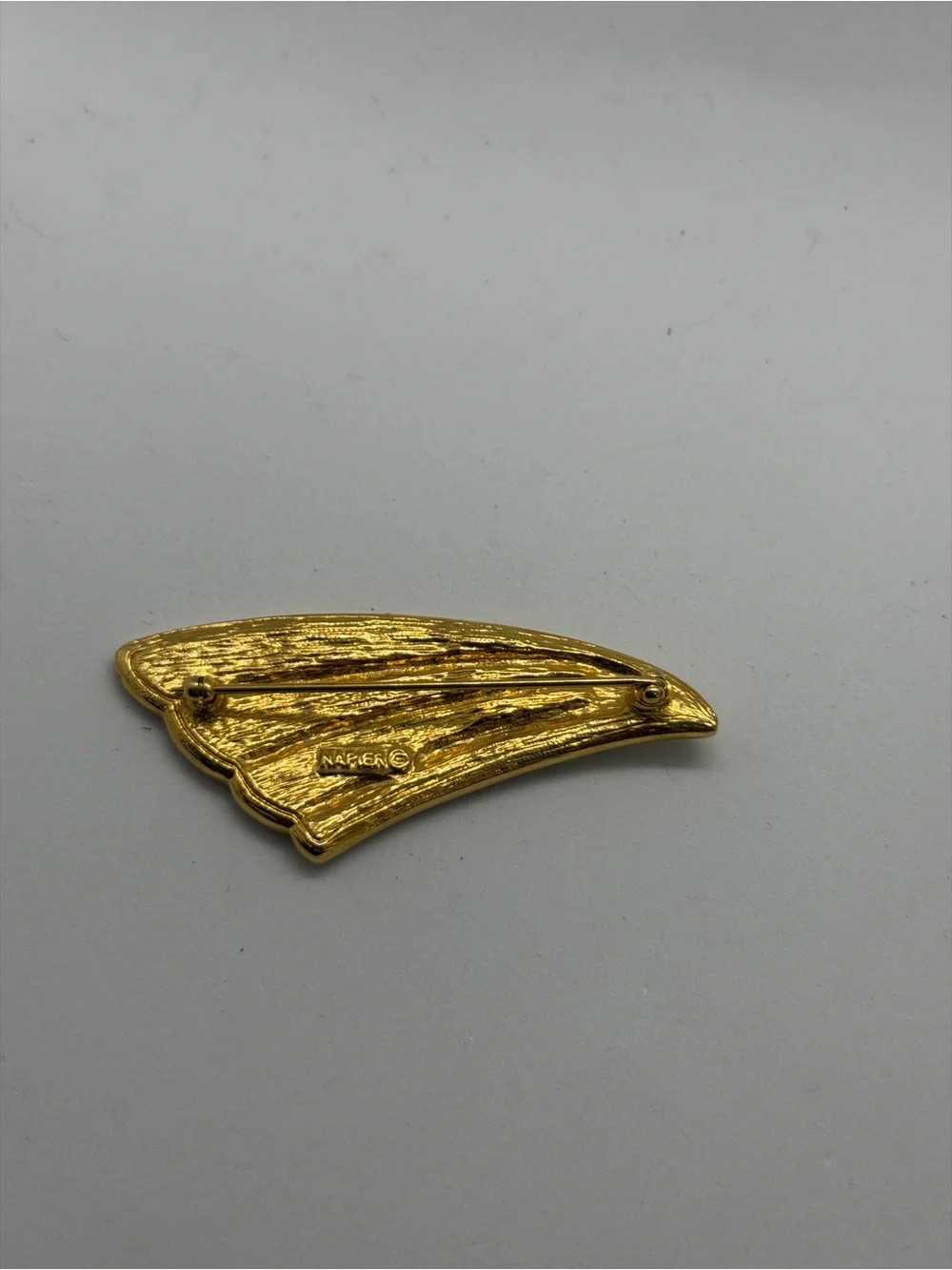 Vintage Gold-Tone Crystal Wing Brooch - Women's Jewelry